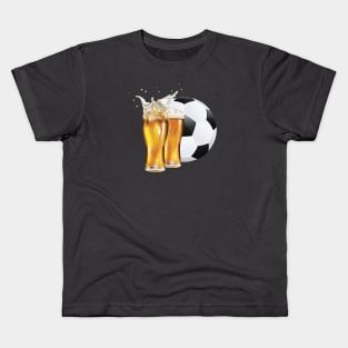 Two pints of beer and soccer ball Kids T-Shirt